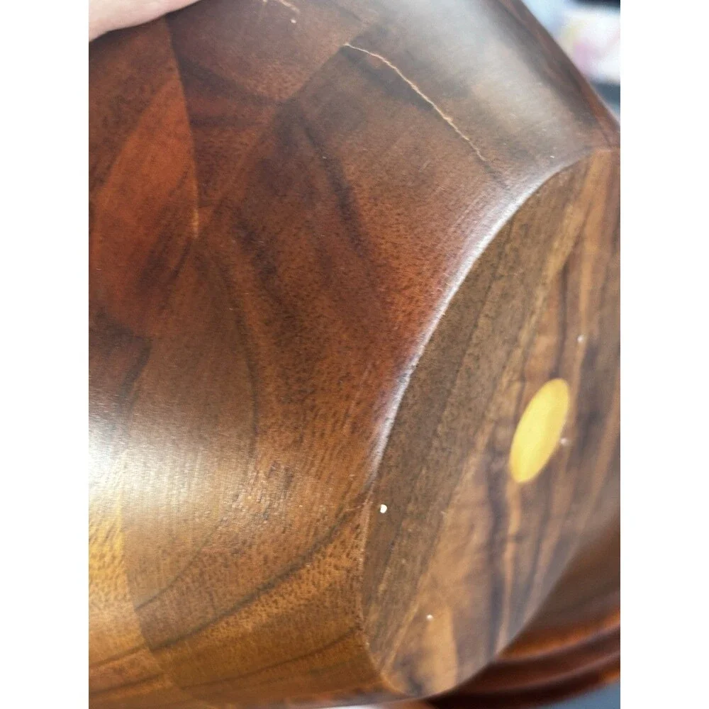 Vintage Wood Salad Bowl Set Of 8 Serving  6.5 “ Acacia Wood Mid Century